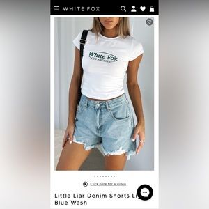 Light wash denim shorts